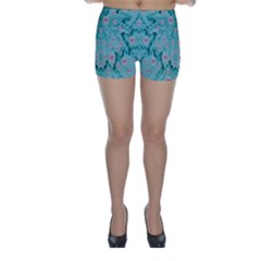 Lotus  Bloom Lagoon Of Soft Warm Clear Peaceful Water Skinny Shorts by pepitasart