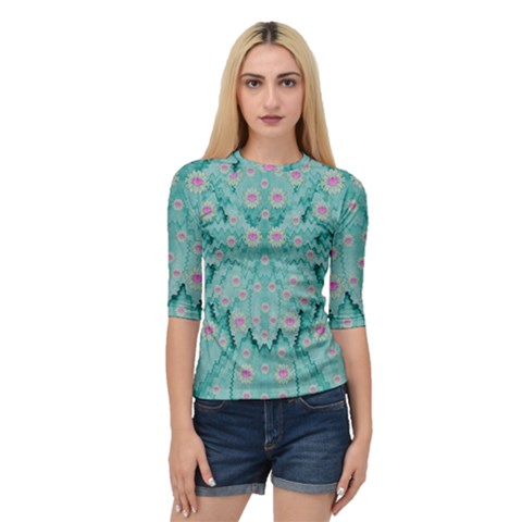 Lotus  Bloom Lagoon Of Soft Warm Clear Peaceful Water Quarter Sleeve Raglan Tee by pepitasart