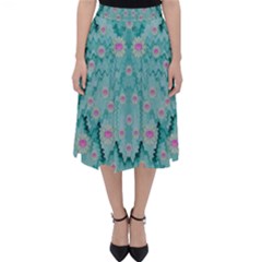 Lotus  Bloom Lagoon Of Soft Warm Clear Peaceful Water Classic Midi Skirt by pepitasart