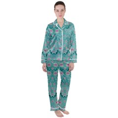 Lotus  Bloom Lagoon Of Soft Warm Clear Peaceful Water Satin Long Sleeve Pyjamas Set by pepitasart