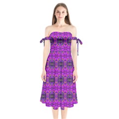 G 3 Shoulder Tie Bardot Midi Dress by ArtworkByPatrick