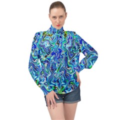 G 6 High Neck Long Sleeve Chiffon Top