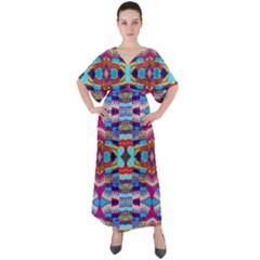 H 5 V-neck Boho Style Maxi Dress