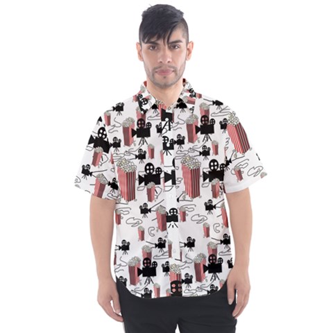 Movies And Popcorn Men s Short Sleeve Shirt by bloomingvinedesign