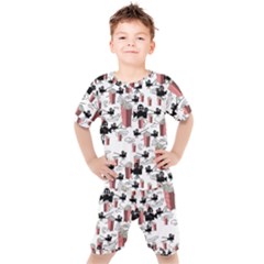 Movies And Popcorn Kids  Tee And Shorts Set by bloomingvinedesign