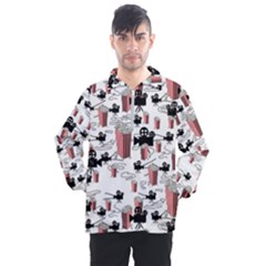 Movies And Popcorn Men s Half Zip Pullover by bloomingvinedesign