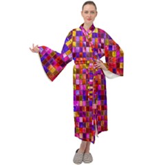 H 8 Maxi Tie Front Velour Kimono