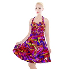 H 9 Halter Party Swing Dress 