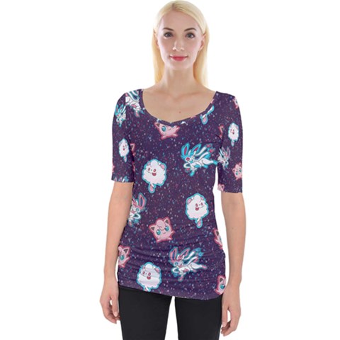 Fairy Type Wide Neckline Tee by Mezalola