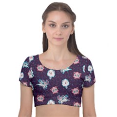 Fairy Type Velvet Short Sleeve Crop Top  by Mezalola