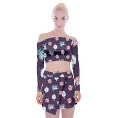 Fairy Type Off Shoulder Top With Mini Skirt Set