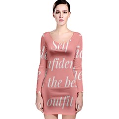 Self Confidence  Long Sleeve Bodycon Dress by Abigailbarryart