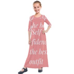 Self Confidence  Kids  Quarter Sleeve Maxi Dress by Abigailbarryart