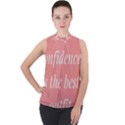 Self confidence  Mock Neck Chiffon Sleeveless Top View1