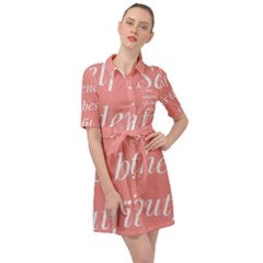 Self Confidence  Belted Shirt Dress