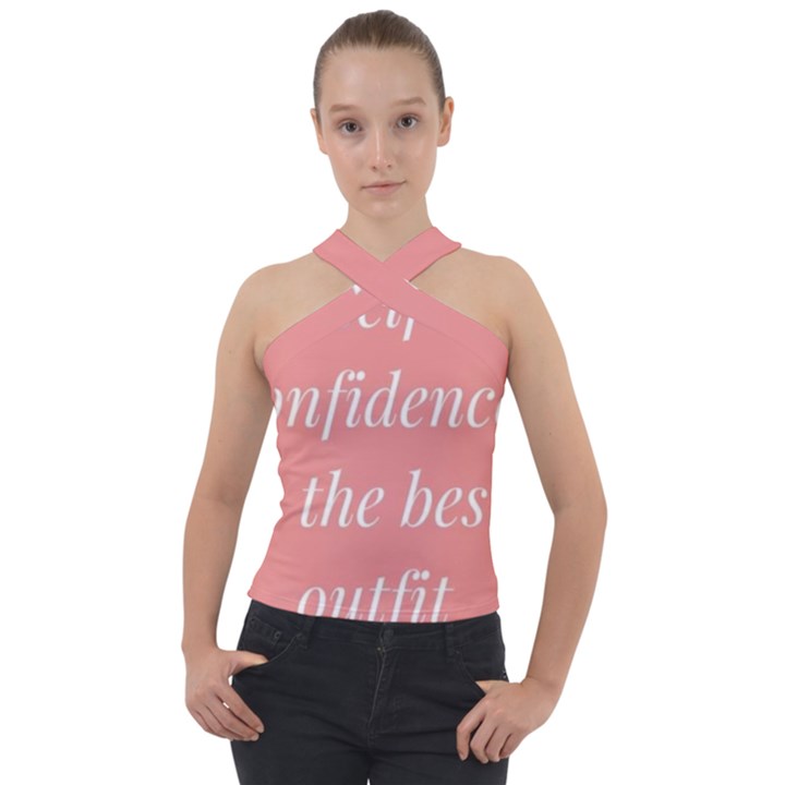 Self confidence  Cross Neck Velour Top