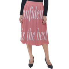 Self Confidence  Classic Velour Midi Skirt  by Abigailbarryart