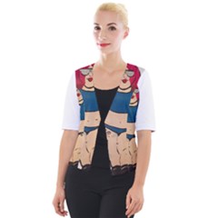 Sassy Cropped Button Cardigan by Abigailbarryart