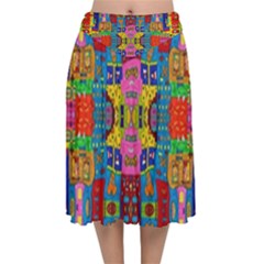 I 3 Velvet Flared Midi Skirt by ArtworkByPatrick