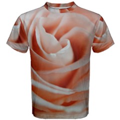 Soft Pink Rose Close Up Men s Cotton Tee by bloomingvinedesign