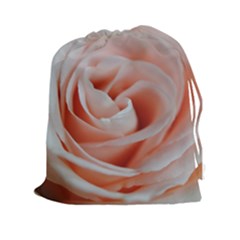 Soft Pink Rose Close Up Drawstring Pouch (xxl) by bloomingvinedesign