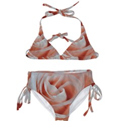 Soft Pink Rose Close Up Kids  Classic Bikini Set by bloomingvinedesign