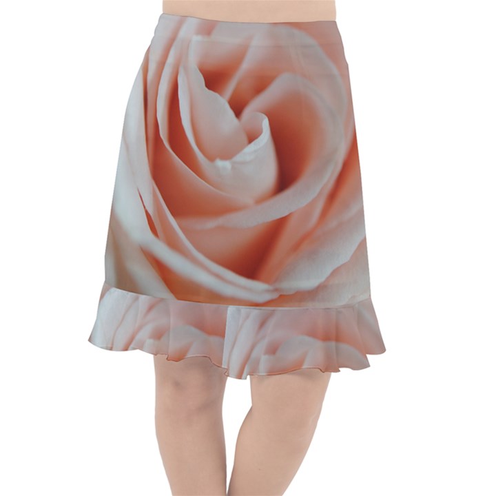 Soft Pink Rose Close Up Fishtail Chiffon Skirt