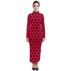 Summer Dots Turtleneck Maxi Dress