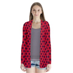 Summer dots Drape Collar Cardigan