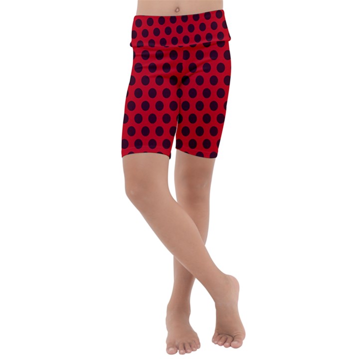 Summer dots Kids  Lightweight Velour Cropped Yoga Leggings