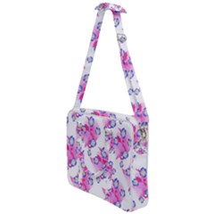 Blue Flowers On Pink Cross Body Office Bag by bloomingvinedesign