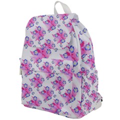 Blue Flowers On Pink Top Flap Backpack by bloomingvinedesign