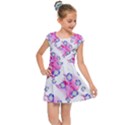 Blue Flowers On Pink Kids  Cap Sleeve Dress View1