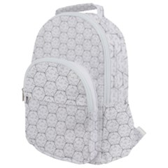 Hexagon Geometric Shape Rounded Multi Pocket Backpack