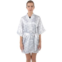 Hexagon Geometric Shape Quarter Sleeve Kimono Robe