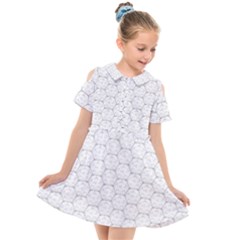 Hexagon Geometric Shape Kids  Short Sleeve Shirt Dress