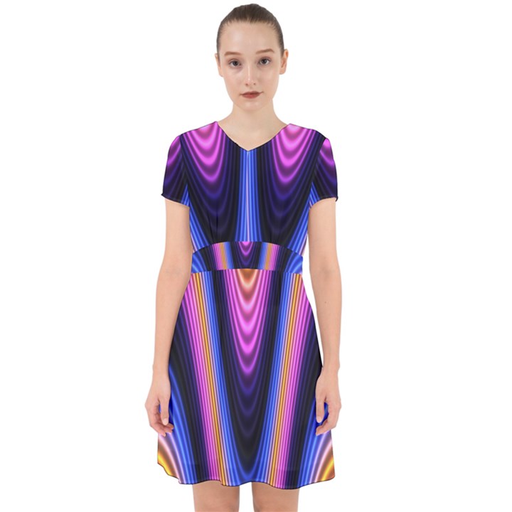 Wave Line Waveform Sound Purple Adorable in Chiffon Dress