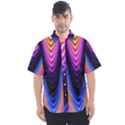 Wave Line Waveform Sound Purple Men s Short Sleeve Shirt View1