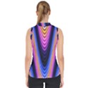 Wave Line Waveform Sound Purple Mock Neck Shell Top View2