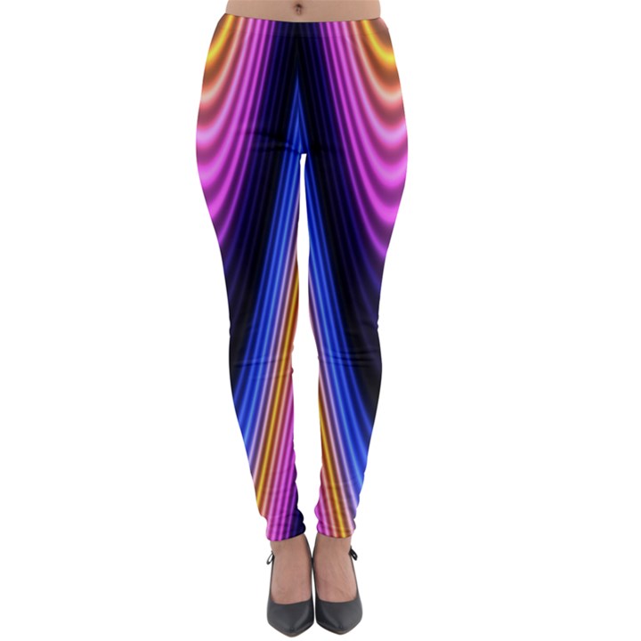 Wave Line Waveform Sound Purple Lightweight Velour Leggings