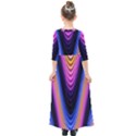 Wave Line Waveform Sound Purple Kids  Quarter Sleeve Maxi Dress View2