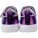 Wave Line Waveform Sound Purple Kids  Velcro Strap Shoes View4