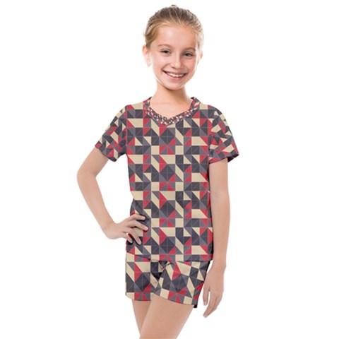 Pattern Textiles Kids  Mesh Tee And Shorts Set by HermanTelo