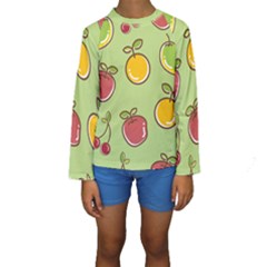 Seamless Healthy Fruit Kids  Long Sleeve Swimwear by HermanTelo