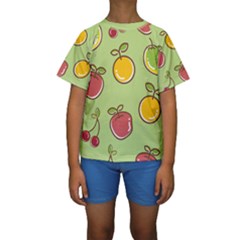 Seamless Healthy Fruit Kids  Short Sleeve Swimwear by HermanTelo