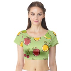 Seamless Healthy Fruit Short Sleeve Crop Top by HermanTelo