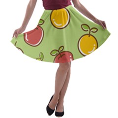 Seamless Healthy Fruit A-line Skater Skirt