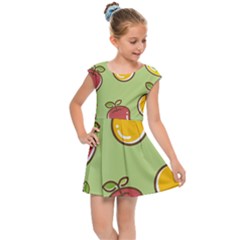 Seamless Healthy Fruit Kids  Cap Sleeve Dress by HermanTelo