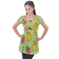 Seamless Healthy Fruit Puff Sleeve Tunic Top by HermanTelo