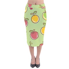 Seamless Healthy Fruit Velvet Midi Pencil Skirt